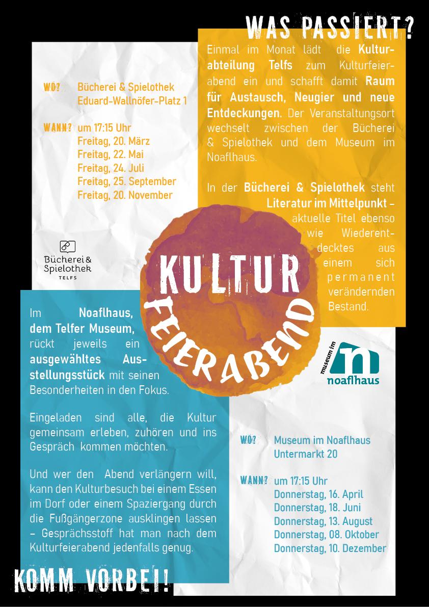 Kulturfeierabend in der Bücherei & Spielothek Telfs